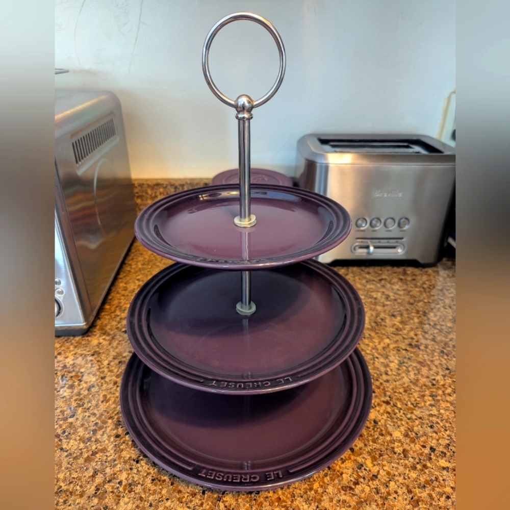 Le Crueset RARE Purple 3-tier Cake Stand
